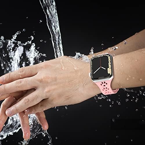 Силиконов ремък за часа, съвместим с джапанки Apple Watch 38 мм 40 мм 41 мм 42 мм 44 мм 45 мм За жени и мъже, водоустойчиви гривна
