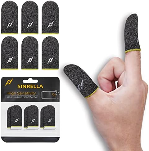 sinrella Gaming Ръкав за пръстите за мобилен гейминг контролер (6 опаковки) на Ръкав за палеца за PUBG, който предпазва от изпотяване,