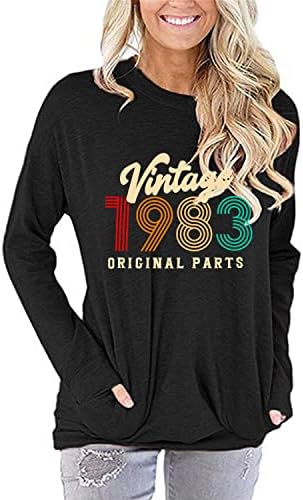 Подарък за 40-ия Рожден Ден, Дамски Модни Hoody, Реколта 1983, с Оригинални Детайли, Пуловер, Ежедневни Блузи за Жени