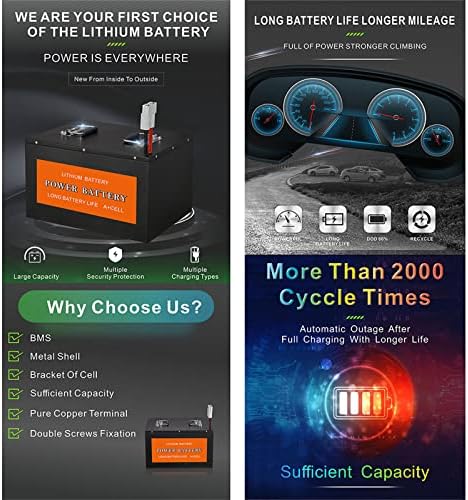 Батерия ZJDU 48V 100Ah Lifepo4, литиево-йонна батерия /Lifepo4 акумулаторен блок, вграден BMS, лек, не изисква поддръжка, за мощност 1500 ~ 3000 W, е подходящ за вилочных мотокари, Agv, ками