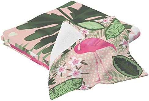 Комплект Хавлиени Кърпи Flamingo Памучни Хавлии за Баня с Декоративни Комплекти, Кърпи за Баня 1 кърпи за баня 1 Гъба Меки Абсорбиращи