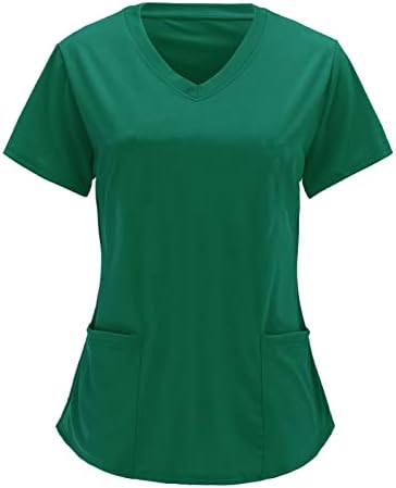 Дамски Спортни Тениски за медицински сестри, Пуловери, Блузи, Ризи с Къс Ръкав, Лятна Пролет Ежедневна Блуза С V-образно деколте
