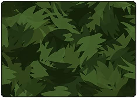 Геймърска Подложка за проследяването стъпки пълзи в помещение с Зелени Листа и Листа за Хола Спални, Развивающий Детски килим За Пода, Подложки 60x39 инча