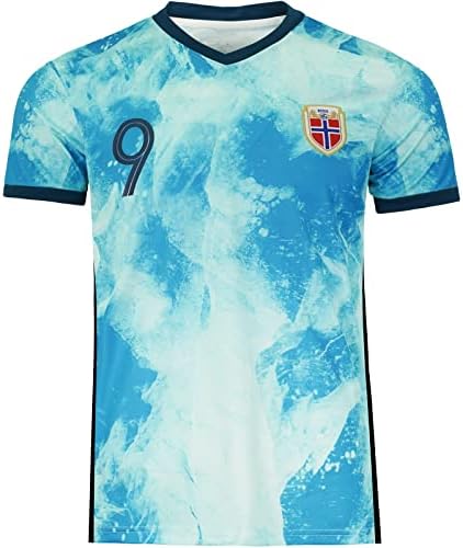 KWFOM Норвегия ХААЛАНД #9 Неустановени по Футбол За Възрастни Мъжки Трикотажная Риза с къси Панталони За Възрастни Размери