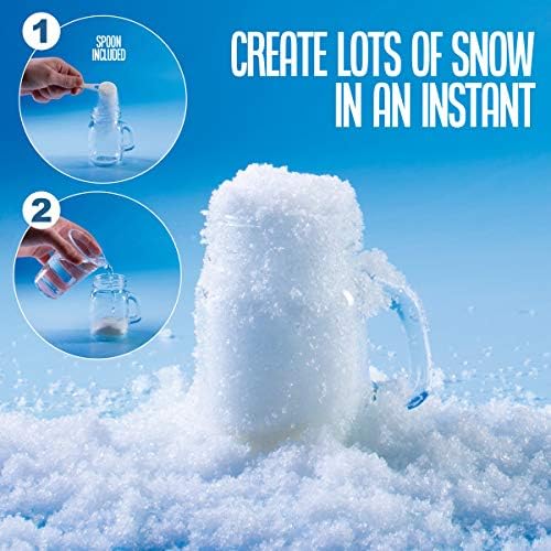 Быстрорастворимый снежен прах - получава 10 литра изкуствен сняг - идеални за зимния дизайн, селски представления, празнични и зимни занаяти и игри с изкуствен сняг.
