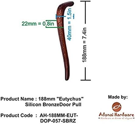 Вратата се заби Adonai Hardware 188 мм от декоративни месинг Eutychus (188 мм)- Античен месинг (идва по 2 броя в пакет)