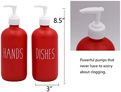 Комплект стъклени дозаторов за сапун Funly mee от 2 опаковки фермерска къща -16 грама, Опаковка за многократна употреба, сапун за ръце и съдове за баня и кухня (черно-бяло)