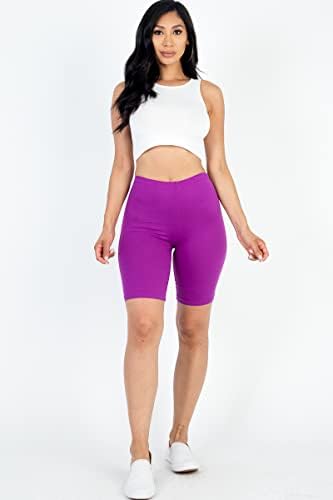 Дамски Активни Байкерские Шорти EDGELULU – Меки Еластични Ежедневни Панталони с висока талия За Практикуване на Йога, Основни Меки Велосипедни Панталони
