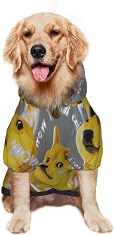 Hoody с качулка за големи Кучета Dog-Dogecoin-Дрехи за домашни любимци Shiba-Ин, Пуловер с Шапка, Мека Облекло за Котки, Палта на