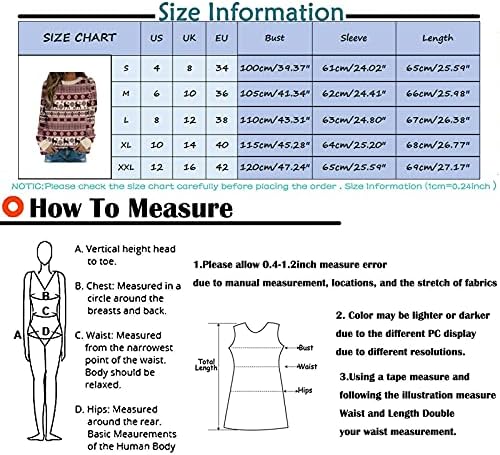 Дамски Пуловери Есен 2022, Ежедневни Коледна Графична Облекло, Блузи, Блузи, Коледни Пуловери с Елени, Върхове