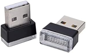 SB Parts Автомобилни USB-Лампа за атмосферата на Интериора 4 бр. Син Цвят, Универсален Мини-Led, USB лампа за Украса на Автомобила,