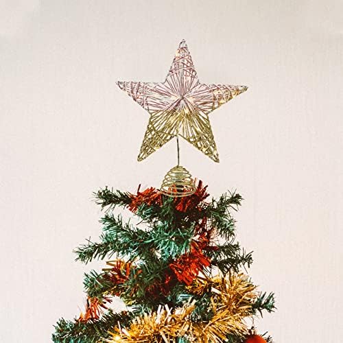 TENDYCOCO Куха Звезда На Върха на Дървото Декор Коледно Дърво Звезда Украса на Коледната Елха Без Батерии