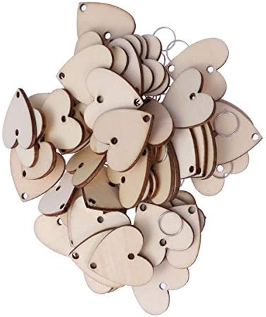 VORCOOL Home Decor 50 бр. Дървени Парченца във формата на сърце, с 50 Железни Комплекта DIY Wooden Календар Стенен Напомняне За