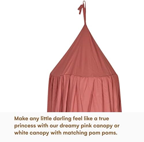 Завеси с балдахин за момичета Декор спални под формата на палатки-Легла - Розово-бели Завеси за легло в стил принцеса с балдахин - Мрежест Балдахин за спалня, Детско