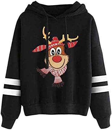 Ежедневни Hoody, Пуловер с дълъг Ръкав, Коледни Графични Блузи, Дамски Коледна Hoody, Свободен Топ С качулка, на върха на съвсем