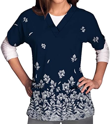 Дамски Блузи-Търкане на Размера на Плюс с Анимационни Модел, Тениска с Имитация на Врата и Къс Ръкав, Извънгабаритни Ризи Оверсайз