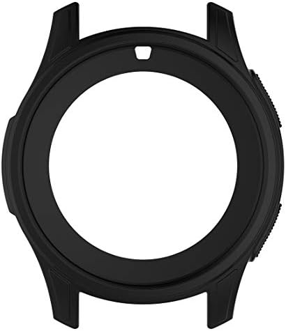 AWADUO за Galaxy Watch 46 мм Силиконов Защитен калъф, Предпазващ калъф за умни часовници Samsung Galaxy Watch 46 мм / Samsung Gear S3 Frontier SM-R760 Smartwatch, Мек и траен (черен)