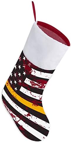 911 Диспечера на Тънък Жълт Флаг Коледни Чорапи Отглеждане на Коледна Елха Дядо коледа Декорации Висящи Украса за Камината Празник 16,5