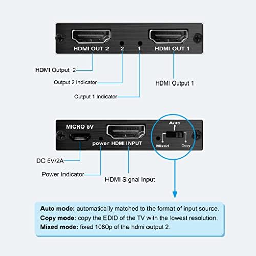 avedio links 4K @ 60Hz HDMI Сплитер 1 в 2 изхода + avedio links 1X2 HDMI Удължител Сплитер 165фут