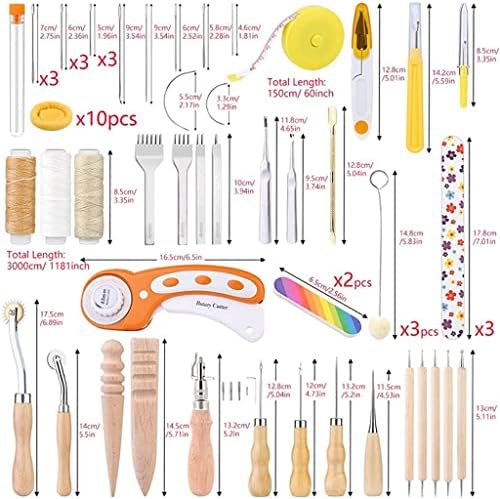 SDFGH Професионален Набор от Инструменти За фабрика за щавене на кожи Занаяти Ръчно Работа За Шиене, Перфорация, Дърворезба, Седло, Канавка, Комплект Аксесоари, Инстр?