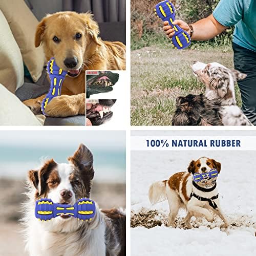 Детски играчки за дъвчене за кучета PIPETPET, Здрава гумена Пищащая играчка за кучета, двуслойни дизайн Позволява на кучето да си миете зъбите, да се забавляват дъвче и