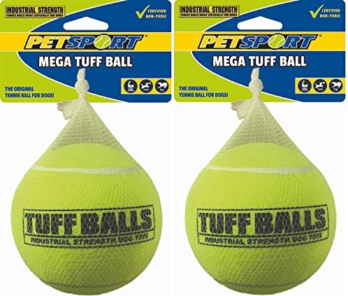 PetSport 2 топки за тенис Mega Туф Топка за кучета, 6 инча, не Перат зъби