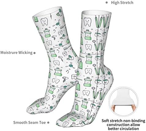 YYDSczc Стоматологични Модерни Ежедневни Чорапи Смешни Чорапи, Спортни Чорапи за Мъже И Жени, Подарък за Зъби Розов Размер-Голям 11230 0