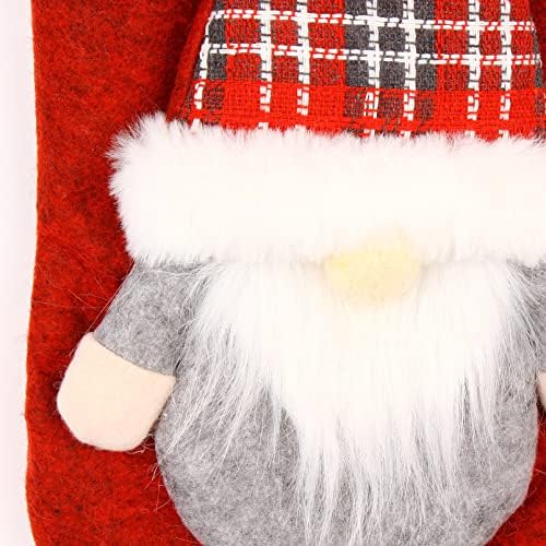 Коледен Отглеждане WAYDEKO Gnome Персонализирани Комплект от 2 3D Притежателите на Двойки Санта Клаусов с Кариран Тъканната Почувствах Белезници, Подаръчни комплекти, за