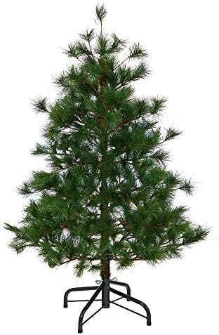Почти естествени 4 фута. Изкуствена Коледна елха от Смесени бор Юкон с 366 Гъвкави Клони, Зелен цвят