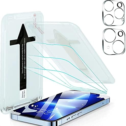 Acyzh 3 опаковки, защитни фолиа, изработени от закалено стъкло EasyTouch за iPhone 13/13 Pro 6,1 инча, твърдост 9H с 2 и с малко