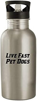 За кучета Live Fast - бутилка за вода от неръждаема стомана, 20 грама, сребриста