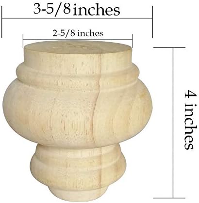 Btibpse 4 Мебелни Крака Дървени Непълни Крака за мека мебел, Столове, Диванчика, Оттоманки, Шкафа Набор от Крачета от 4