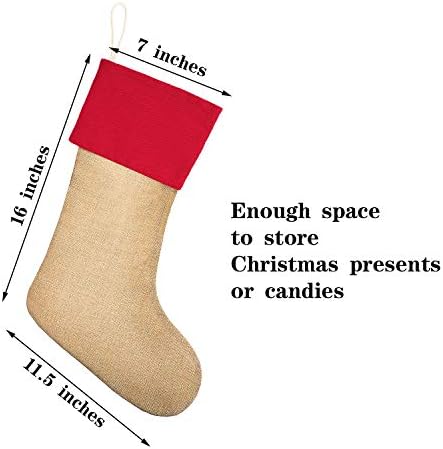 Sumind 4 бр. Коледни Чорапи от Зебло, Коледни Окачени Чорапи за Камината, Коледни Украси със собствените си ръце (Набор от цветове