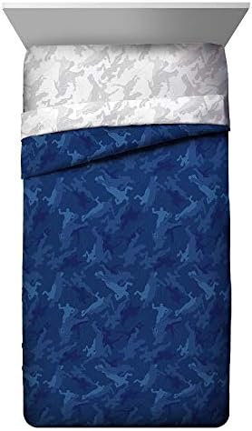 Комплект за единично легло Jay Franco Emote Camo от 4 теми (Официален продукт), синьо-Fortnite