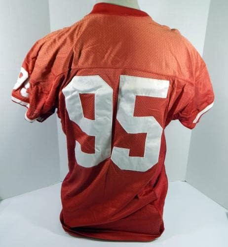 На 1990-те години San Francisco 49ers 95 Използва Червената Фланелка За игри DP34713 - Използваните тениски За игри NFL Без подпис