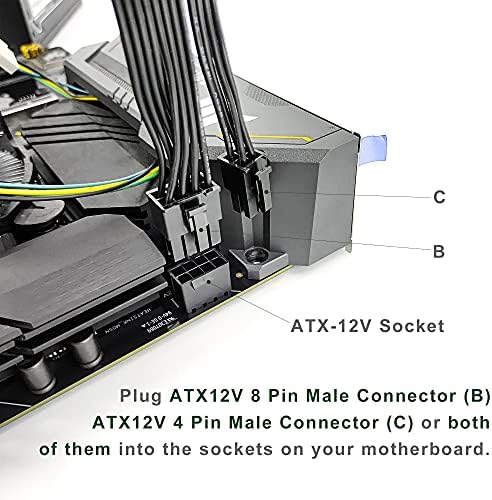 Удлинительный захранващ кабел JZYMOD EPS12V с 8-пинов конектор CPU до 8-номера за контакт гнездо на ПРОЦЕСОРА ATX и 4-номера за