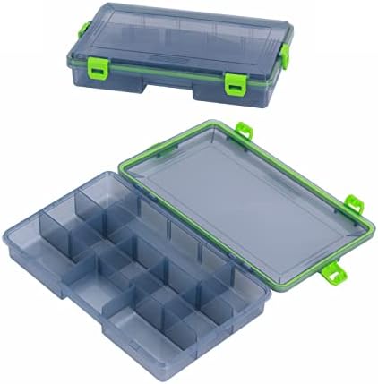Кутия за принадлежности, Органайзер, Пластмасови Кутии за Съхранение на Риболовни Принадлежности, с Подвижни разделители (10,6X6,6x2