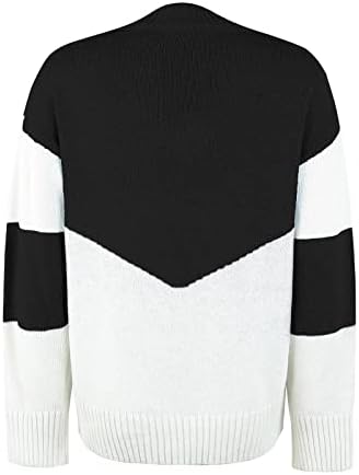 Дамски Сив Hoody Мода 2022 С Дълги Ръкави, Вязаный Пуловер В Контрастен Цвят, Топ, Пуловер, Пуловери