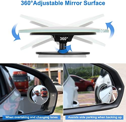 Автомобилно огледало QIIYCCE със сляпо петно, което се използва За наблюдение на слепи петна в странично огледало, 2 Регулируема