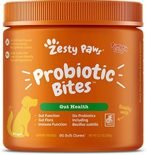 Пробиотици за кучета Пробиотици за чревната флора, здравето на храносмилателната система + Меки преживя Scoot Away за кучета - с
