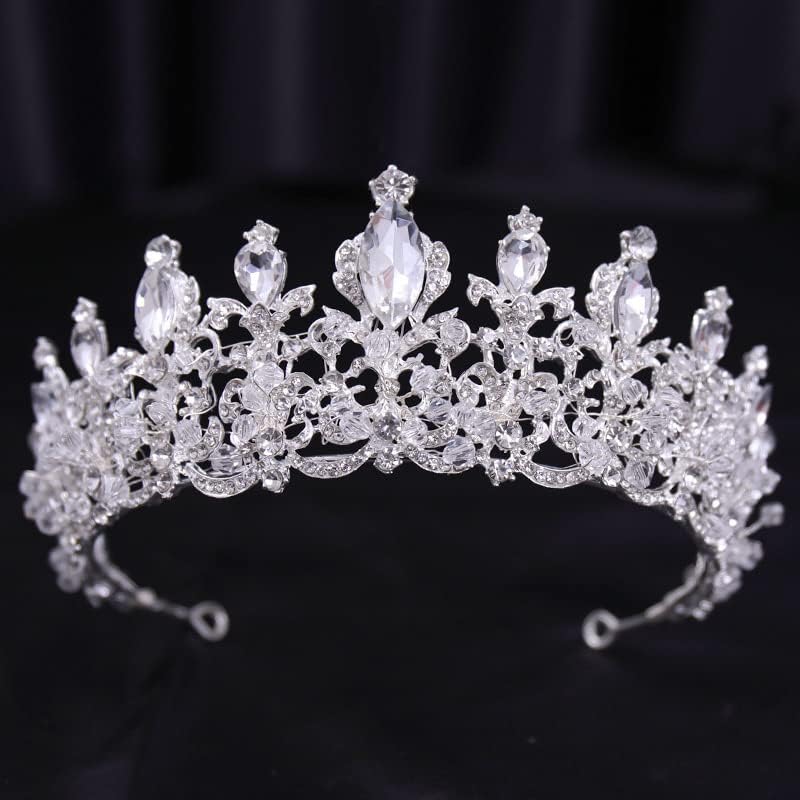 украса за коса, crown, диадеми за жени, Луксозни, Разнообразно Сребърен Цвят, Кристална Корона, диадема Булка, Мода Кралицата За