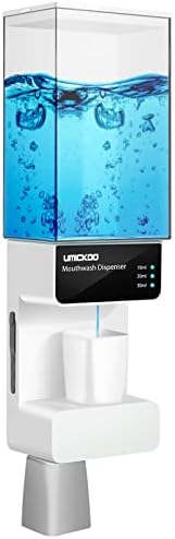 Автоматично Безконтактно Диспенсер за изплакване на устата UMICKOO 700 мл (23,67 грама), Стенен монтаж Опаковка за изплакване на устата за баня с магнитни чаши, идеални за ?