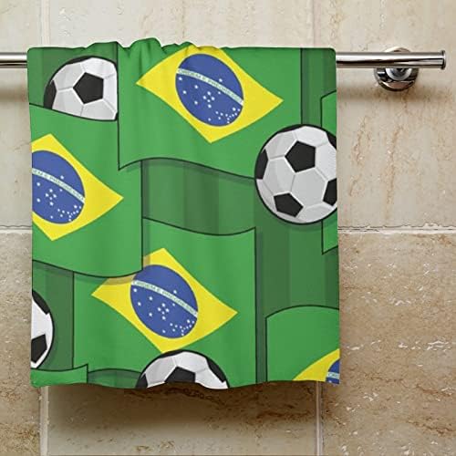 Бразилско Кърпа за миене на съдове с футболния модел 28,7 х 13,8, Кърпички За Лице От най-добрите Влакна, Высокоабсорбирующие Кърпи, Кърпи за Ръце