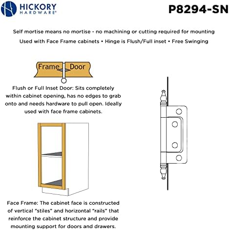 Профили Hickory P8294-SN, Линия за повърхностен монтаж, Сатинированный Nimh 2 бр. в опаковка