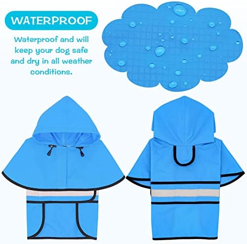 Дъждобран за кучета Weesiber - Отразяваща дъждобран за кучета - Водоустойчив дъждобран за кучета - Регулируема дъждобрани за кучета