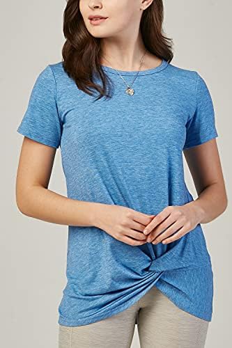 Женска тениска DEVOPS от еластичен памук и модала Класически намаляване с къс ръкав и кръгло деколте, 2 опаковки