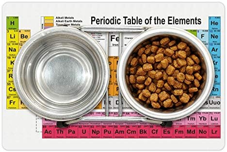 Подложка за домашни любимци, с Периодичната таблица на Амбезонна за храна и вода, За любителите на химията, Увлекающихся Наука, Цветна Таблица на елементите за заба
