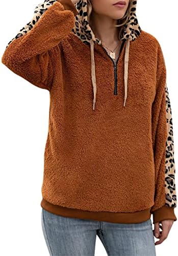 Дамски Секси Пуловери, Пуловер с дълъг ръкав, Плюшено Пуловер с Леопардовым Принтом, Яке, Пуловер, Пролетен пуловер