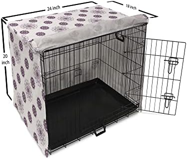 Foldout Лилав Калъф за клетка за кучета, Фигура с Повтарящи Кръгли цветове, Изпълнени в Кружевном стил, Лесен за Употреба Калъф