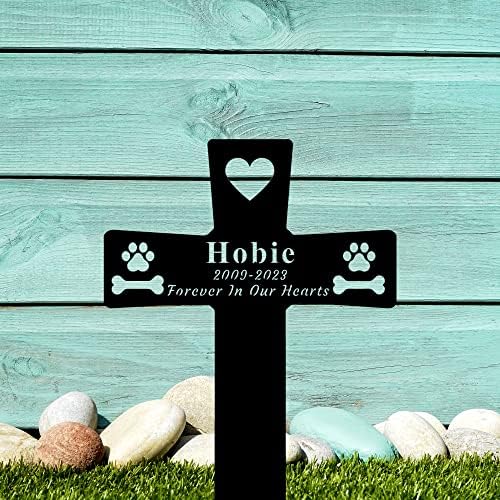 Геррированные Потребителски Маркери на Гроба на Кучето Кръст Персонализирани Брой За Гроба на Кучето Мемориален Знак на Кучето Маркери